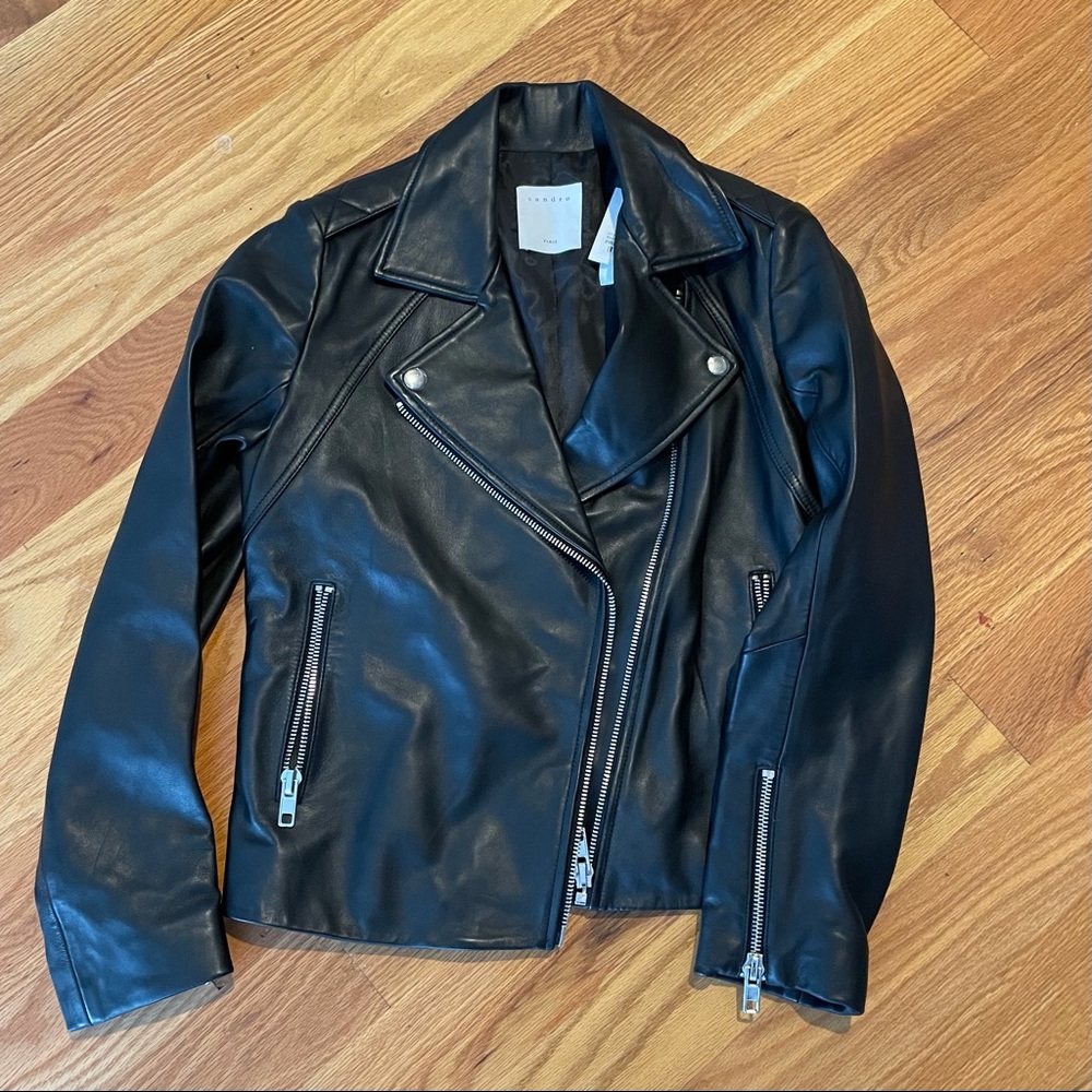 Sandro Biker Jacket in Lambskin